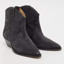 Isabel Marant Grey Suede Dewina Ankle Length Boots Size 38