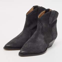 Isabel Marant Grey Suede Dewina Ankle Length Boots Size 38