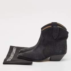 Isabel Marant Grey Suede Dewina Ankle Length Boots Size 38