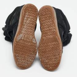 Pre Owned Isabel Marant Black Suede and Leather Bekett Wedge Sneakers Size 36
