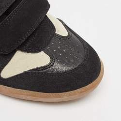 Pre Owned Isabel Marant Black/White Suede and Leather Bekett Wedge Sneakers Size 38