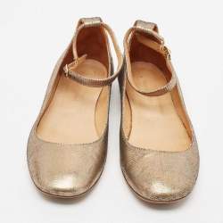 Isabel Marant Metallic Suede Ankle Strap Ballet Flats Size 38