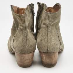 Isabel Marant Olive Green Suede Dicker Ankle Boots Size 37
