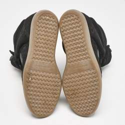 Pre Owned Isabel Marant Black Suede Leather Bekett Wedge High Top Sneakers Size 38