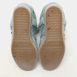 Pre Owned Isabel Marant Faded Blue Denim Wedge Sneakers Size 40