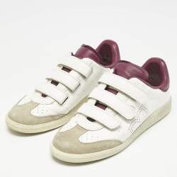 Isabel Marant Tricolor Perforated Leather and Suede Beth Sneakers Size 39