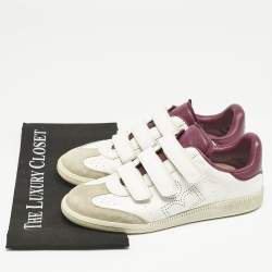 Isabel Marant Tricolor Perforated Leather and Suede Beth Sneakers Size 39