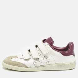 Isabel Marant Tricolor Perforated Leather and Suede Beth Sneakers Size 39