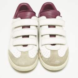 Isabel Marant Tricolor Perforated Leather and Suede Beth Sneakers Size 39