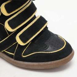 Isabel Marant Two Tone Suede and Leather Bekett Wedge Sneakers Size 38