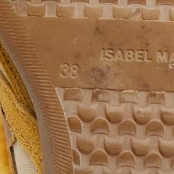 Isabel Marant Yellow Suede and Leather Bekett Wedge Sneakers Size 38