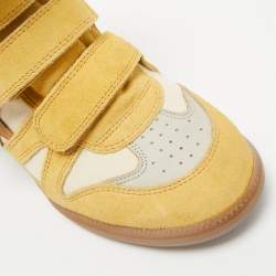 Isabel Marant Yellow Suede and Leather Bekett Wedge Sneakers Size 38