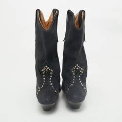 Pre Owned Isabel Marant Grey Suede Dewina Ankle Length Boots Size 39
