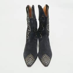 Pre Owned Isabel Marant Grey Suede Dewina Ankle Length Boots Size 39