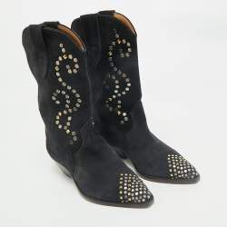 Pre Owned Isabel Marant Grey Suede Dewina Ankle Length Boots Size 39