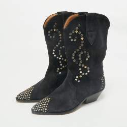 Pre Owned Isabel Marant Grey Suede Dewina Ankle Length Boots Size 39