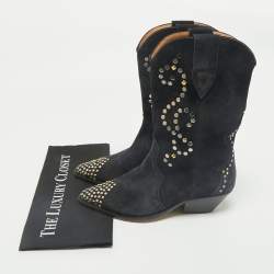 Pre Owned Isabel Marant Grey Suede Dewina Ankle Length Boots Size 39