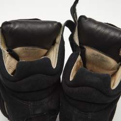 Isabel Marant Black Suede and Leather Bekett Wedge Sneakers Size 37