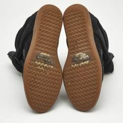 Pre Owned Isabel Marant Black Suede and Leather Bekett Wedge Sneakers Size 39