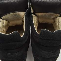 Pre Owned Isabel Marant Black Suede and Leather Bekett Wedge Sneakers Size 39