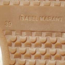 Pre Owned Isabel Marant Beige Suede and Leather Bekett Wedge Sneakers Size 39