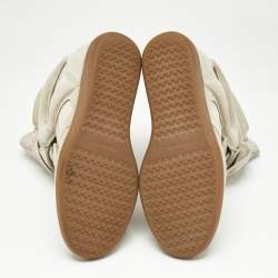 Pre Owned Isabel Marant Beige Suede and Leather Bekett Wedge Sneakers Size 39