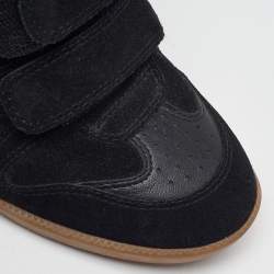 Pre Owned Isabel Marant Black Suede Bekett Wedge Sneakers Size 36