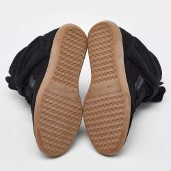 Pre Owned Isabel Marant Black Suede Bekett Wedge Sneakers Size 36