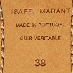 Pre Owned Isabel Marant Black Leather and Suede Mid Calf Length Boots Size 38