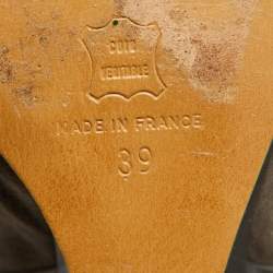 Pre Owned Isabel Marant Dark Grey Suede and Leather Mony Fringe Ankle Wedge Boots Size 39