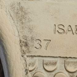 Pre Owned Isabel Marant Brown/Black Leopard Print Pony Hair And Leather Sneakers Size 37