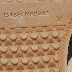 Pre Owned Isabel Marant Black Canvas and Suede Bekett Wedge Sneakers Size 38
