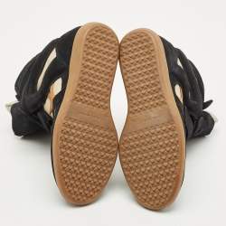 Pre Owned Isabel Marant Black Canvas and Suede Bekett Wedge Sneakers Size 38