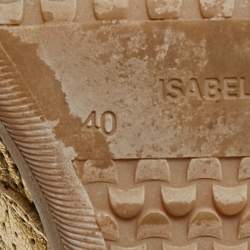 Pre Owned Isabel Marant Metallic Gold Leather Bekett Wedge Sneakers Size 40