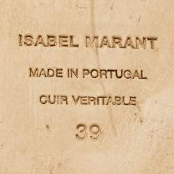 Pre Owned Isabel Marant Burgundy/Red Knit Fabric Erol Ankle Wrap Sandals Size 39