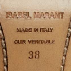 Pre Owned Isabel Marant Black Leather Thigh High Wedge Boots Size 38