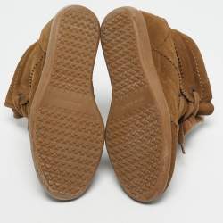 Pre Owned Isabel Marant Brown Suede Bobby Wedge Sneakers Size 37