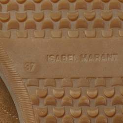 Pre Owned Isabel Marant Brown Suede Bobby Wedge Sneakers Size 37