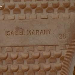 Pre Owned Isabel Marant Brown Perforated Suede Etoile Wedge Sneakers Size 38