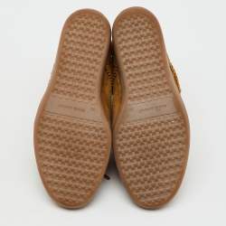 Pre Owned Isabel Marant Brown Perforated Suede Etoile Wedge Sneakers Size 38