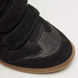Pre Owned Isabel Marant Black Suede Bekett Wedge Sneakers Size 40