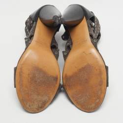 Pre Owned Isabel Marant Two Tone Suede Anaid Crisscross Ankle Wrap Sandals Size 40