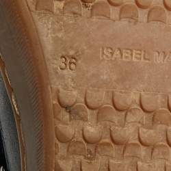 مملوكة مسبقًا حذاء بوت إيزابيل مارانت نويلي قماشي وأسود بطول الركبة مقاس 36