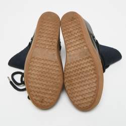 مملوكة مسبقًا حذاء بوت إيزابيل مارانت نويلي قماشي وأسود بطول الركبة مقاس 36