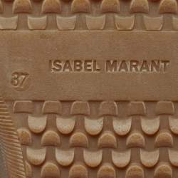 Pre Owned Isabel Marant Olive Green Suede Bobby Wedge Sneakers Size 37