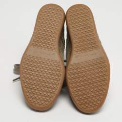 Pre Owned Isabel Marant Olive Green Suede Bobby Wedge Sneakers Size 37