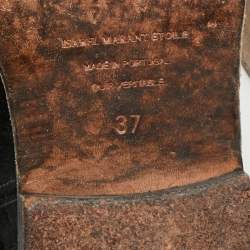 مملوكة مسبقًا حذاء بوت للكاحل جلد أسود إيزابيل مارانت كريسي سويدي مقاس 37