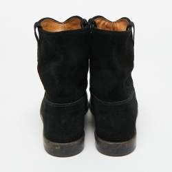 مملوكة مسبقًا حذاء بوت للكاحل جلد أسود إيزابيل مارانت كريسي سويدي مقاس 37