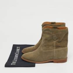 مملوكة مسبقًا حذاء بوت بطول الكاحل إيزابيل مارانت كريسي سويدي أخضر مقاس 37