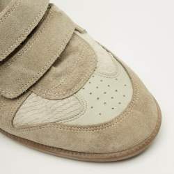 مملوكة مسبقًا Isabel Marant Bekett Size 41 Grey Leather and Suede High Top Sneakers